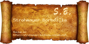 Strohmayer Borbála névjegykártya